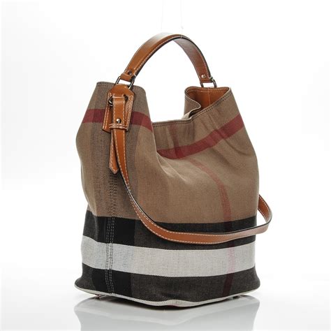 burberry ashby hobo canvas check medium